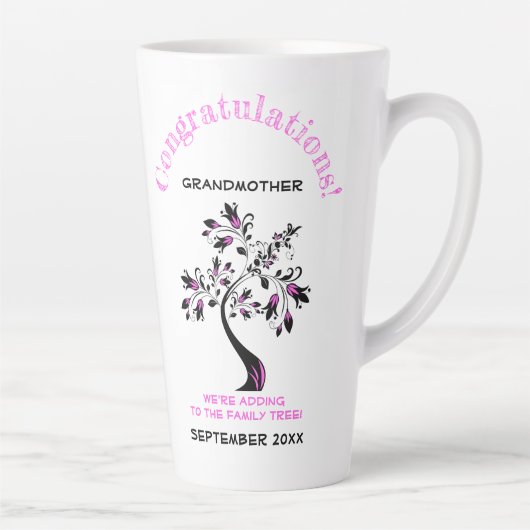 Grootmoeder om een roze familieboom te zijn kondig latte mok (Rechts)