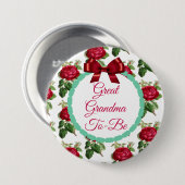 Grootmoeder om Floral Burgundy Rozen Button te zij (Voorkant /achterkant)