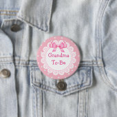 Grootmoeder om roze Stippen Baby shower Button te  (In situ)