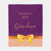 Grootmoeder paarse gouden boog fleece deken (Voorkant)