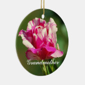 Grootmoeder Peppermint-kerstversiering Roos Keramisch Ornament (Rechts)