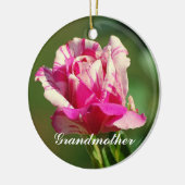 Grootmoeder Peppermint-kerstversiering Roos Keramisch Ornament (Links)