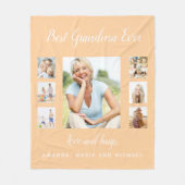 Grootmoeder perzik foto collage kleinkinderen fleece deken (Voorkant)