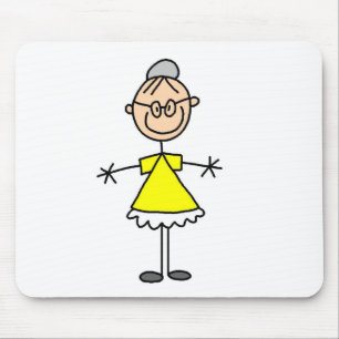 Grootmoeder Stick Figure Muismat
