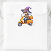 Grootmoeder Stylus in Chibi op Scooter Ci Ronde Sticker (Tas)