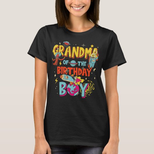 Grootmoeder van de Astronaut Boy Space Bd T-shirt (Voorkant)