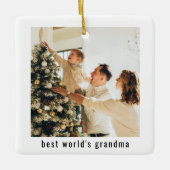 Grootmoeder van de beste wereld | Twee foto's Keramisch Ornament (Voorkant)