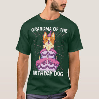 Grootmoeder van de Birthday Dog Birthday Corgi Dog T-shirt