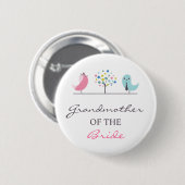 Grootmoeder van de Bride Birds Wedding Button (Voorkant /achterkant)