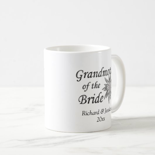 Grootmoeder van de Bride-namen en datum Koffiemok (Voorkant rechts)