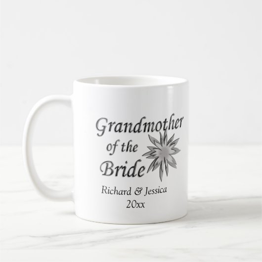 Grootmoeder van de Bride-namen en datum Koffiemok (Links)