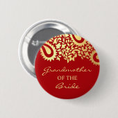 Grootmoeder van de Bride Paisleys Wedding Button (Voorkant /achterkant)