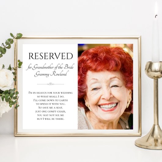 Grootmoeder van de Bride Photo Memorial Wedding Poster