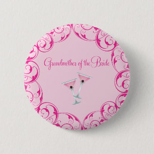 Grootmoeder van de Bride Pink Martini Button