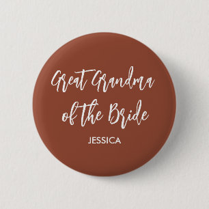 Grootmoeder van de Bride Terracotta Ronde Button 5,7 Cm