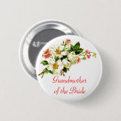 Grootmoeder van de bride van bloemen ronde button 5,7 cm (Voorkant /achterkant)