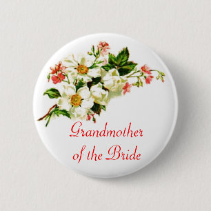 Grootmoeder van de bride van bloemen ronde button 5,7 cm
