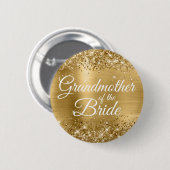 Grootmoeder van de bruid Glittery Gold Foil Ronde Button 5,7 Cm (Voorkant /achterkant)
