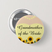 Grootmoeder van de bruidzonnebloemen bruiloft ronde button 5,7 cm (Voorkant /achterkant)