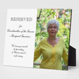 Grootmoeder van de Groom Photo Memorial Wedding Fotoplaat