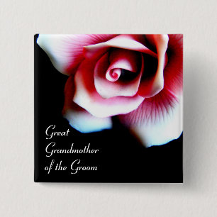 Grootmoeder van de Groom Pink Rose ID-Button Vierkante Button 5,1 Cm