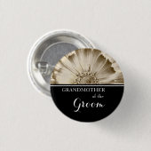 Grootmoeder van de Groom Wedding Gold Daisy Ronde Button 3,2 Cm (Voorkant /achterkant)