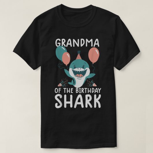 Grootmoeder van de verjaardagshaai van het shirt v (Design voorkant)