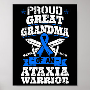 Grootmoeder van een ataxia krijger bewustzijn lint poster