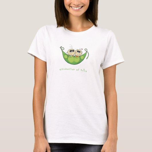 Grootmoeder van tweelingen - twee erwten in een po t-shirt (Voorkant)
