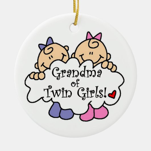 Grootmoeder van Twin Girls Gifts Keramisch Ornament (Voorkant)