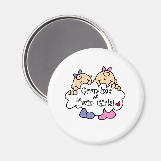 Grootmoeder van Twin Girls Magneet (Voorkant / Achterkant)