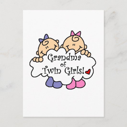 Grootmoeder van Twin Girls Tshirts en Gifts Briefkaart (Voorkant)