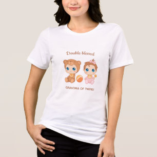 Grootmoeder van Twins Baby Girl Beer Jumpsuit Tri-Blend Shirt