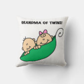 Grootmoeder van Twins Gifts Kussen (Achterkant)