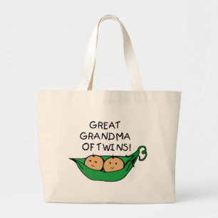 Grootmoeder van Twins Pod Grote Tote Bag
