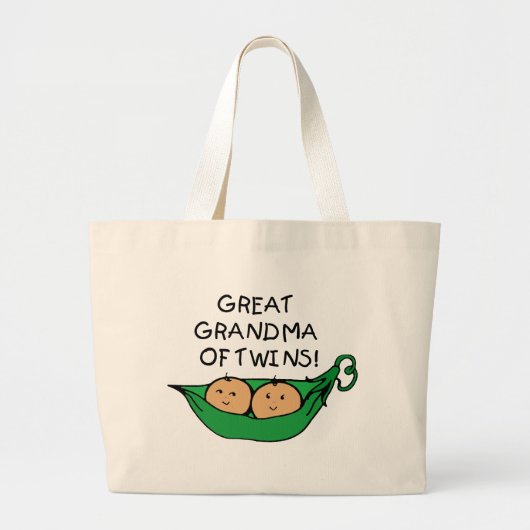 Grootmoeder van Twins Pod Grote Tote Bag (Voorkant)