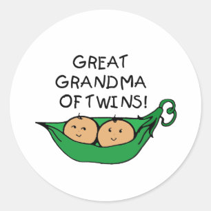 Grootmoeder van Twins Pod Ronde Sticker