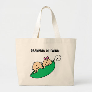 Grootmoeder van Twins Tshirts en cadeaus Grote Tote Bag
