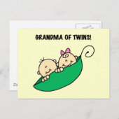 Grootmoeder van Twins Tshirts en cadeautjes Briefkaart (Voorkant / Achterkant)