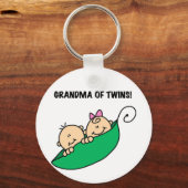 Grootmoeder van Twins Tshirts en cadeautjes Sleutelhanger (Voorkant)