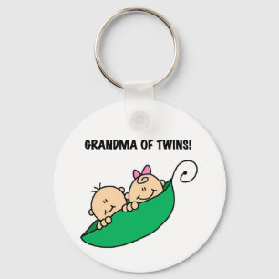 Grootmoeder van Twins Tshirts en cadeautjes Sleutelhanger