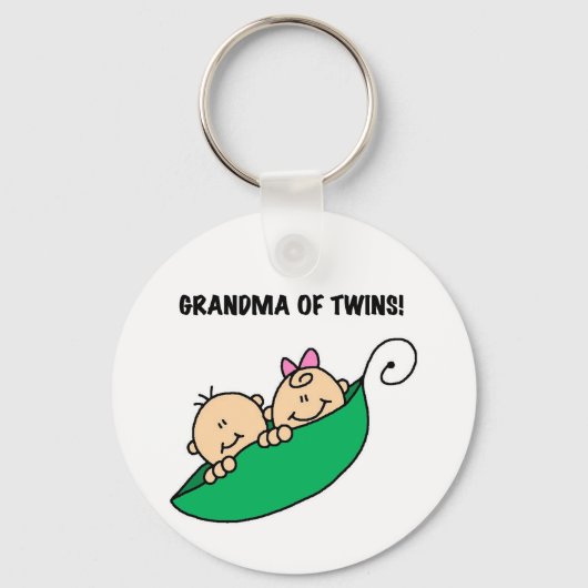 Grootmoeder van Twins Tshirts en cadeautjes Sleutelhanger (Voorkant)