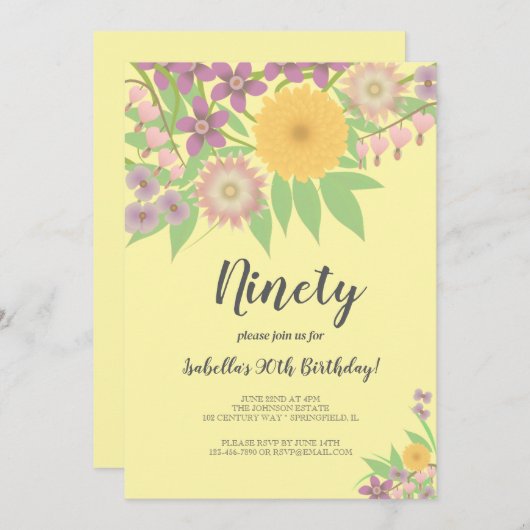 Grootmoeder verjaardagsfeest kaart (Voorkant / Achterkant)