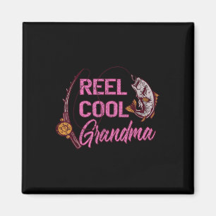 Grootmoeder Vissers Vrouwen Reel Cool Vissen Magneet