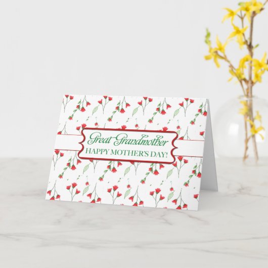 Grootmoeder Waterverf bloemen Kaart (Gele Bloem)