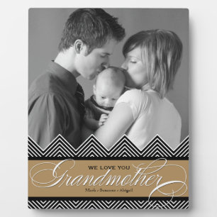 Grootmoeder Zig Zag Chevron Modern Gepersonaliseer Fotoplaat
