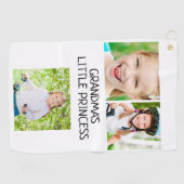 Grootmoeders kleine prinses 3 Fotokleindochter Golfhanddoek (Horizontaal)
