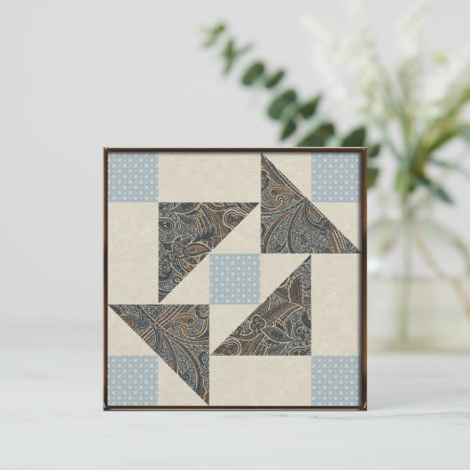 Grootmoeders Puzzle Blues and Grays Kaart (Staand voorkant)