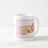 Grootmoeders Shining Star Pink Newborn Baby Foto Koffiemok (Voorkant rechts)