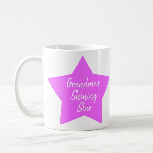 Grootmoeders Shining Star Pink Newborn Baby Foto Koffiemok (Links)